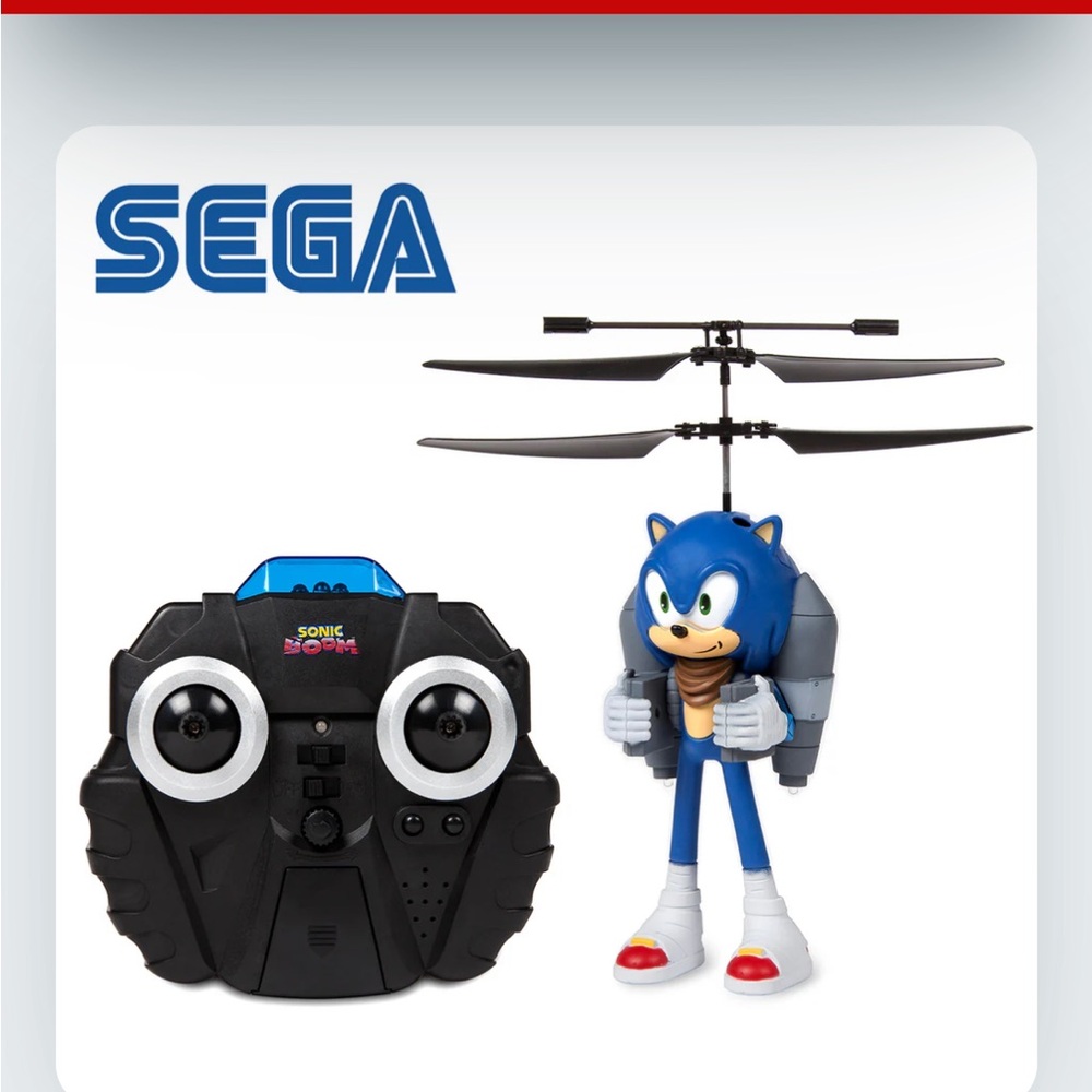 SEGA Sonic the Hedgehog Remote Control Helicopter - Black and Blue NWT